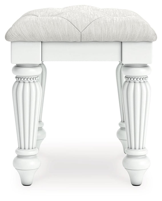 Kozlani - Vanity Upholstered Stool - White – Vanity Stools by Signature Design by Ashley® at Furniture Wholesale Plus , Nashville furniture store
