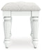 Kozlani - Vanity Upholstered Stool - White – Vanity Stools by Signature Design by Ashley® at Furniture Wholesale Plus , Nashville furniture store