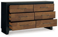 Kraeburn - Dresser - Brown / Black – Dressers by Benchcraft® at Furniture Wholesale Plus , Nashville furniture store