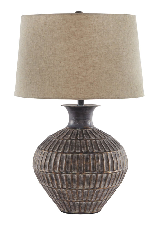 Magan - Antique Bronze Finish - Metal Table Lamp - Premium Table Lamps from Signature Design by Ashley® - Just $148! Shop now at Furniture Wholesale Plus  We are the best furniture store in Nashville, Hendersonville, Goodlettsville, Madison, Antioch, Mount Juliet, Lebanon, Gallatin, Springfield, Murfreesboro, Franklin, Brentwood