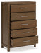 Cabalynn - Five Drawer Chest - Light Brown – Accent Chests by Signature Design by Ashley® at Furniture Wholesale Plus , Nashville furniture store