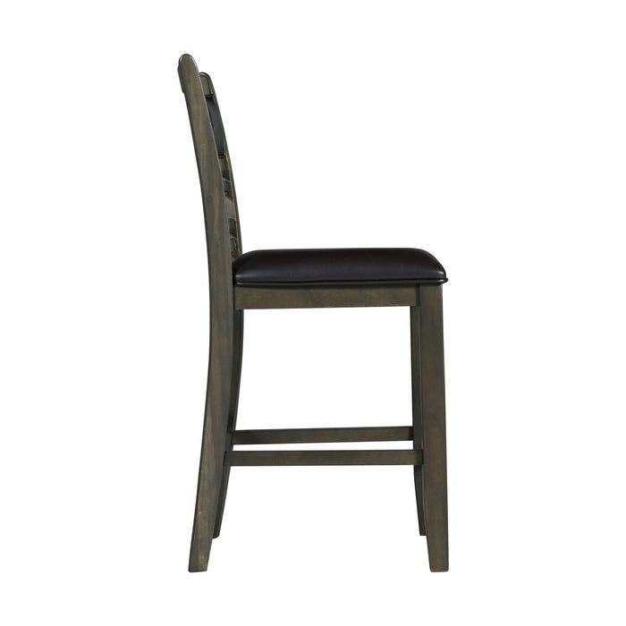 Amherst - Counter Side Chair With PU Cushion (Set of 2) - Gray Finish – Chair Sets by Elements International at Furniture Wholesale Plus , Nashville furniture store