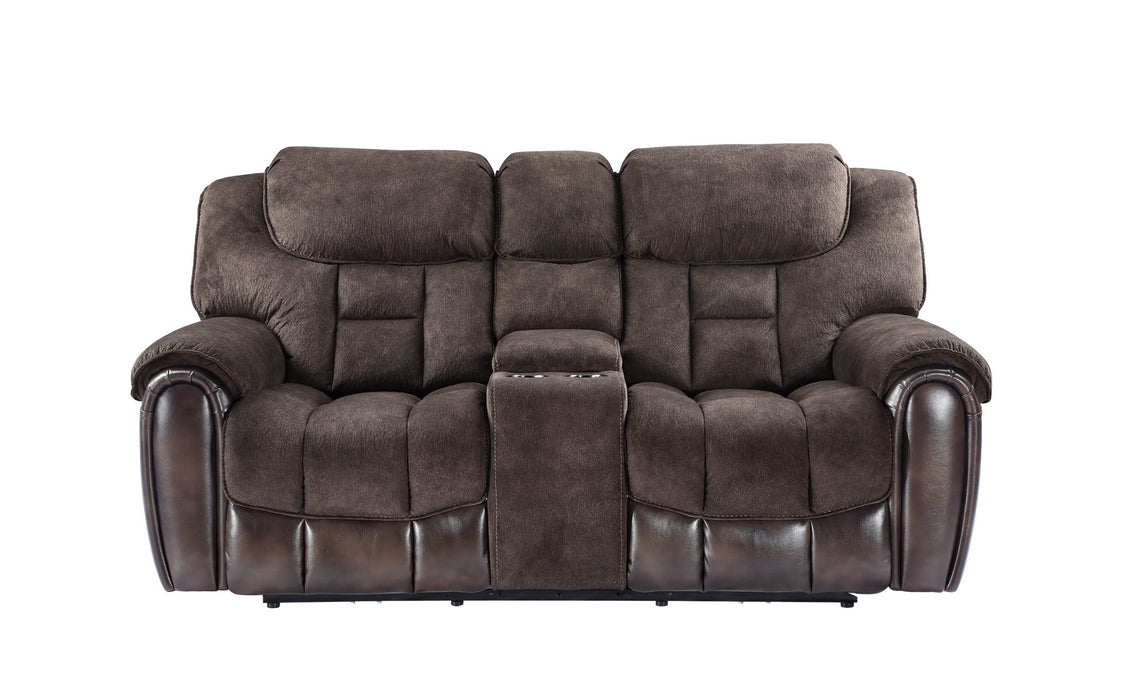 Apollo - Dual Power Console Loveseat - Black – Reclining Loveseats by Steve Silver Furniture at Furniture Wholesale Plus , Nashville furniture store