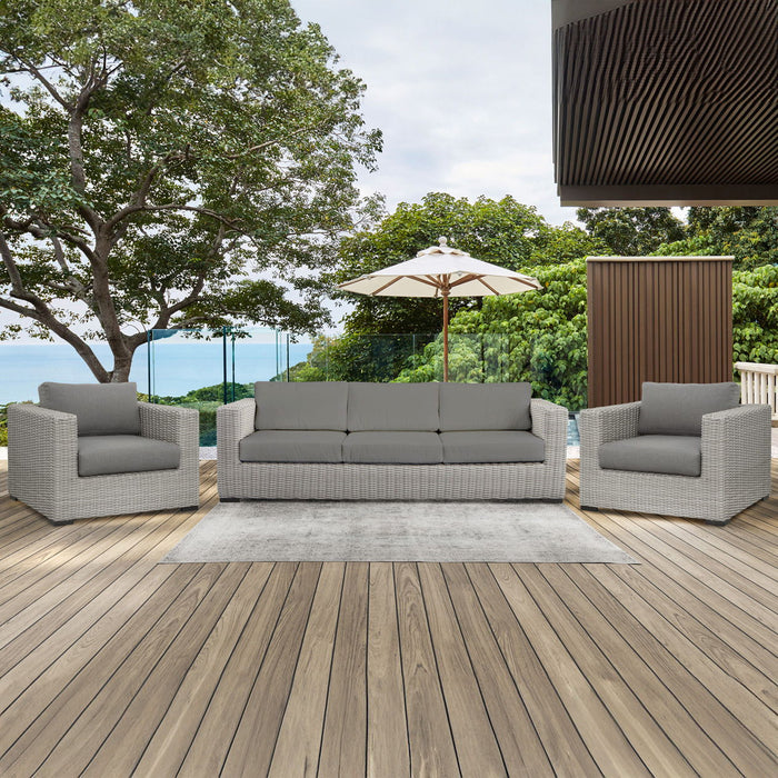 Blakley - 3 Piece Outdoor Set - Gray – 3 Piece Outdoor Sets by Steve Silver Furniture at Furniture Wholesale Plus , Nashville furniture store