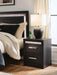 Shoralli - Two Drawer Night Stand - Black – Nightstands w/ Charging Stations by Signature Design by Ashley® at Furniture Wholesale Plus , Nashville furniture store