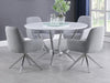 Abby - 5 Piece Round Dining Table Set - White High Gloss - Premium 5 Piece Dining Room Sets from CoasterElevations - Just $1579! Shop now at Furniture Wholesale Plus  We are the best furniture store in Nashville, Hendersonville, Goodlettsville, Madison, Antioch, Mount Juliet, Lebanon, Gallatin, Springfield, Murfreesboro, Franklin, Brentwood