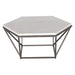 Corvus - White Marble Top Hexagon - White – Coffee Tables by Steve Silver Furniture at Furniture Wholesale Plus , Nashville furniture store
