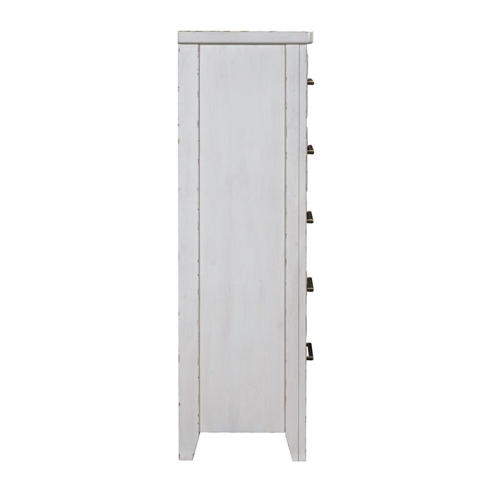 Backroads - 5 Drawer Chest - Weathered White – Accent Chests by Liberty Furniture at Furniture Wholesale Plus , Nashville furniture store