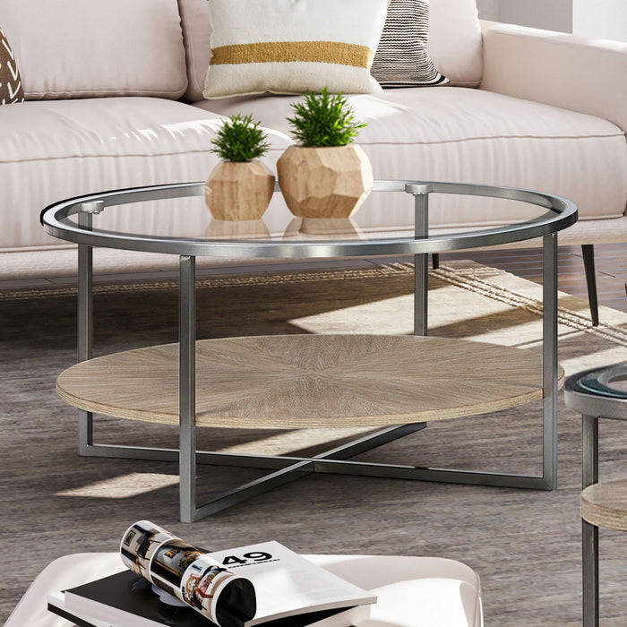 Paran Place - Round Cocktail Table - Natural – Cocktail Tables by Liberty Furniture at Furniture Wholesale Plus , Nashville furniture store
