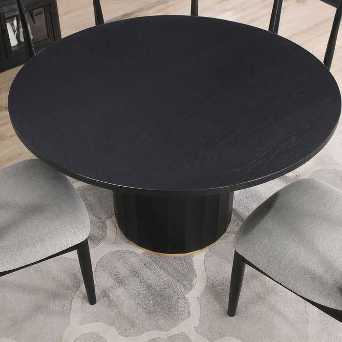 Magnolia - Round Table - Black / Gold – Dining Tables by Steve Silver Furniture at Furniture Wholesale Plus , Nashville furniture store