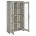 Alejo - 2 Door Engineered Wood Tall Cabinet - Gray Driftwood - Premium Curio Cabinets from CoasterEssence - Just $439! Shop now at Furniture Wholesale Plus  We are the best furniture store in Nashville, Hendersonville, Goodlettsville, Madison, Antioch, Mount Juliet, Lebanon, Gallatin, Springfield, Murfreesboro, Franklin, Brentwood