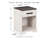 Shawburn - One Drawer Night Stand - Whitewash / Charcoal Gray – Accent Nightstands by Signature Design by Ashley® at Furniture Wholesale Plus , Nashville furniture store