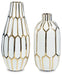Mohsen - Vase Set (Set of 2) - Gold Finish / White – Vases & Jars by Signature Design by Ashley® at Furniture Wholesale Plus , Nashville furniture store