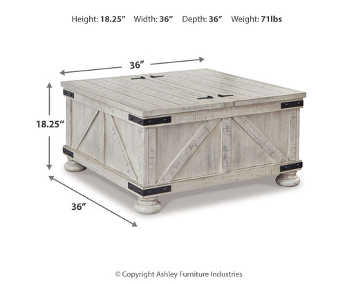 Carynhurst - Cocktail Table with Storage - Whitewash – Cocktail Tables by Signature Design by Ashley® at Furniture Wholesale Plus , Nashville furniture store