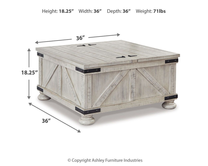 Carynhurst - Cocktail Table with Storage - Whitewash – Cocktail Tables by Signature Design by Ashley® at Furniture Wholesale Plus , Nashville furniture store