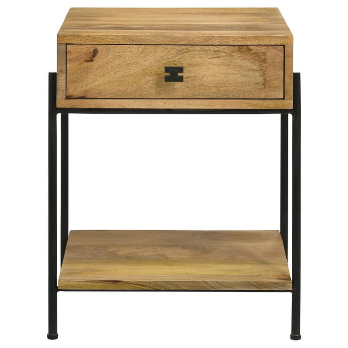 Declan - 1-Drawer Wood Accent Side Table - Natural Mango – Side Tables by CoasterEssence at Furniture Wholesale Plus , Nashville furniture store