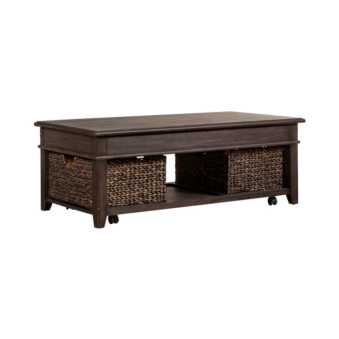 Mill Creek - 3 Piece Living Room Set (Lift Top Cocktail & 2 Drawer End Tables) - Peppercorn – Table Sets by Liberty Furniture at Furniture Wholesale Plus , Nashville furniture store