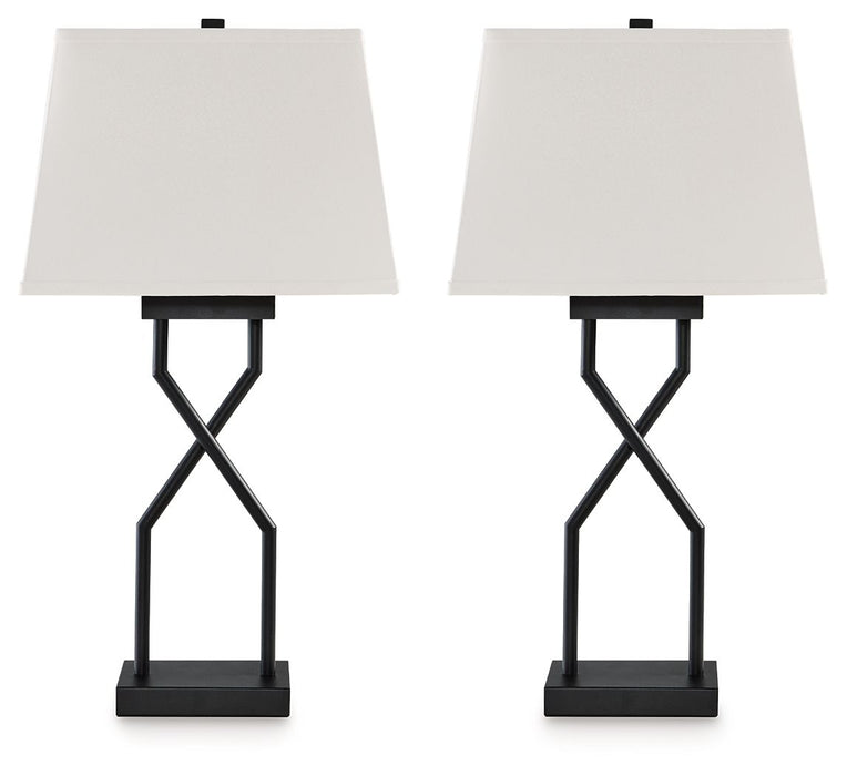 Brookthrone - Black - Metal Table Lamp (Set of 2) - Premium Table Lamps from Signature Design by Ashley® - Just $138! Shop now at Furniture Wholesale Plus  We are the best furniture store in Nashville, Hendersonville, Goodlettsville, Madison, Antioch, Mount Juliet, Lebanon, Gallatin, Springfield, Murfreesboro, Franklin, Brentwood