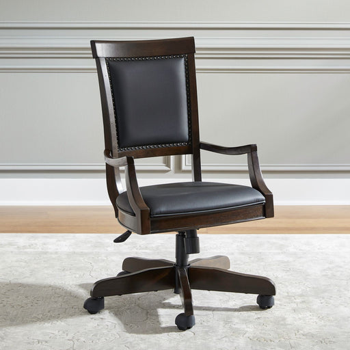 Brayton Manor - Jr Executive Desk Chair - Cognac – Swivel Chairs by Liberty Furniture at Furniture Wholesale Plus , Nashville furniture store