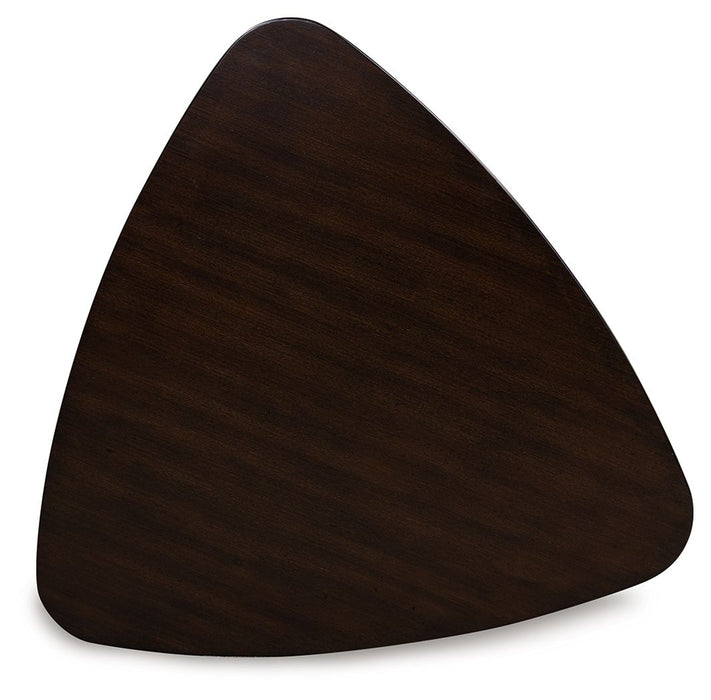 Mallenette - Triangle Dining Room Table - Merlot – Dining Tables by Signature Design by Ashley® at Furniture Wholesale Plus , Nashville furniture store