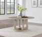 Trofello - Round Pedestal Dining Table - White Washed – Dining Tables by Coaster Fine Furniture at Furniture Wholesale Plus , Nashville furniture store