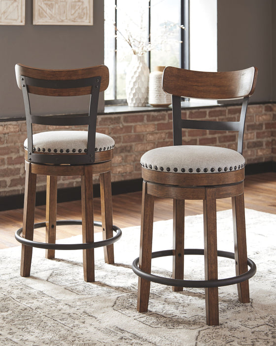 Valebeck - Full Back Swivel Stool - Premium Counter Height (24"-27") from Signature Design by Ashley® - Just $208! Shop now at Furniture Wholesale Plus  We are the best furniture store in Nashville, Hendersonville, Goodlettsville, Madison, Antioch, Mount Juliet, Lebanon, Gallatin, Springfield, Murfreesboro, Franklin, Brentwood