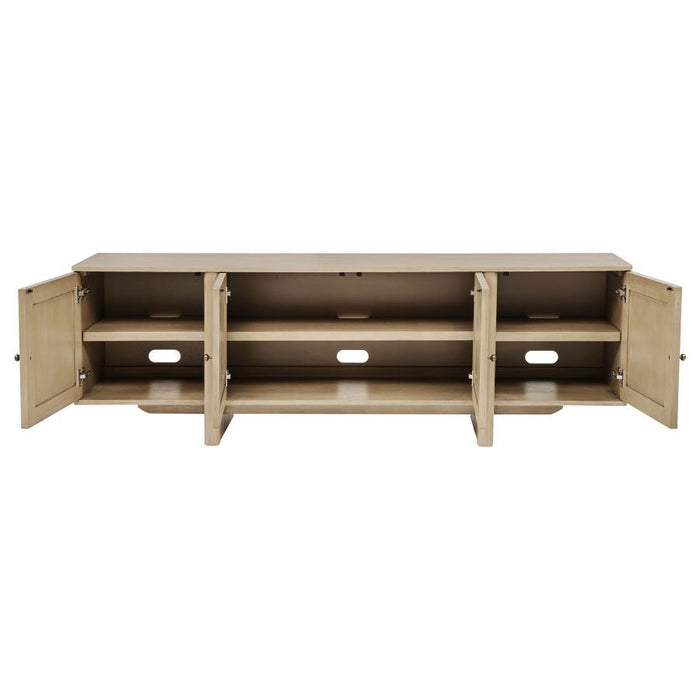 Kailani - 79" 4-door Cane TV Stand Media Console - Beige Oak – TV Stands by Coaster Fine Furniture at Furniture Wholesale Plus , Nashville furniture store