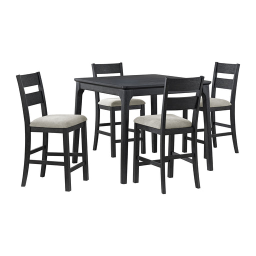 Garcia - 5 Piece Counter Set With Table And 4 Chairs - Black – 5 Piece Dining Room Sets by Elements International at Furniture Wholesale Plus , Nashville furniture store