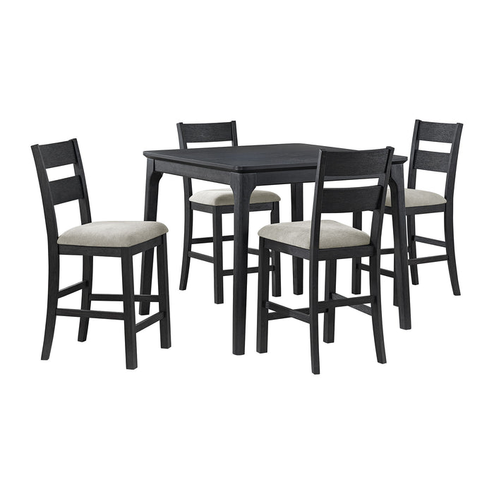 Garcia - 5 Piece Counter Set With Table And 4 Chairs - Black – 5 Piece Dining Room Sets by Elements International at Furniture Wholesale Plus , Nashville furniture store