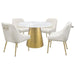 Ambrose - Round Marble Top Dining Table - Brushed Gold – Dining Tables by Coaster Fine Furniture at Furniture Wholesale Plus , Nashville furniture store