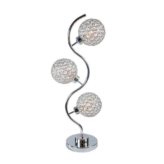 Crystal Globe - Table Lamp - Chrome – Table Lamps by Crown Mark at Furniture Wholesale Plus , Nashville furniture store