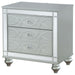 Gunnison - 2-Drawer Nightstand - Silver Metallic – Accent Nightstands by CoasterEssence at Furniture Wholesale Plus , Nashville furniture store