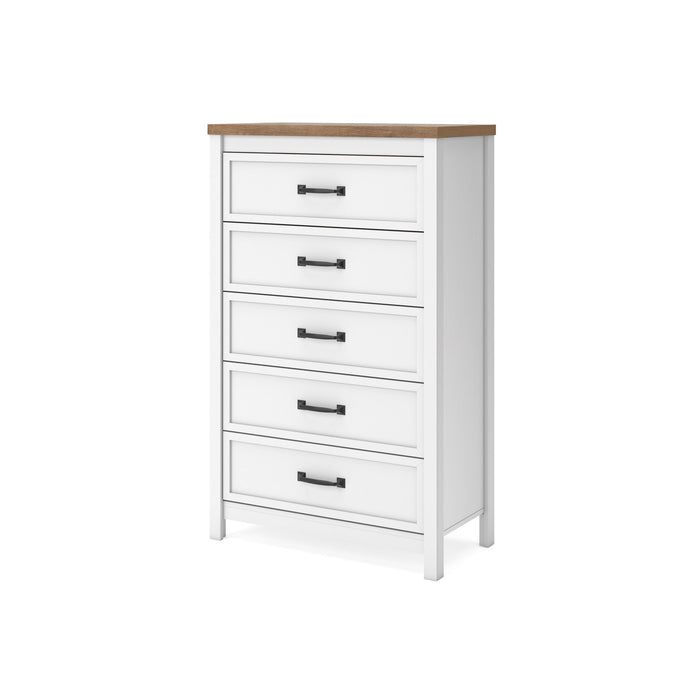 Kerisden - Five Drawer Chest - White / Brown – Accent Chests by Signature Design by Ashley® at Furniture Wholesale Plus , Nashville furniture store