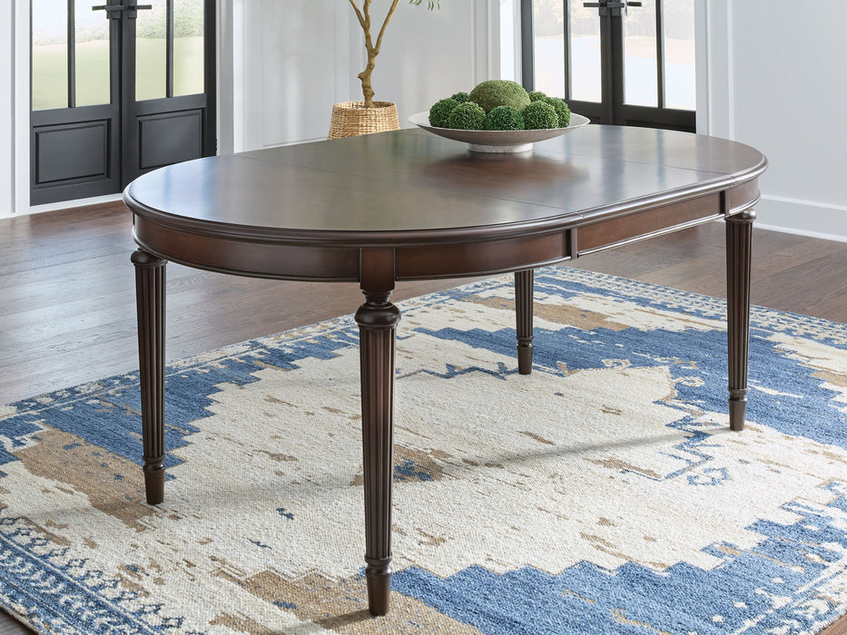 Lavinton - 8 Pc. - Dining Room Extension Table, 6 Side Chairs, Server - Brown – 8 + Piece Dining Room Sets by Signature Design by Ashley® at Furniture Wholesale Plus , Nashville furniture store