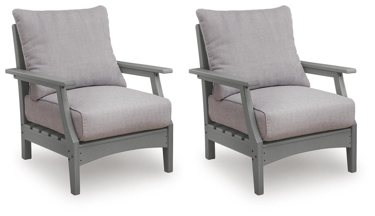 Cove Beach - Lounge Chair With Cushion (Set of 2) - Gray – Chair Sets by Signature Design by Ashley® at Furniture Wholesale Plus , Nashville furniture store