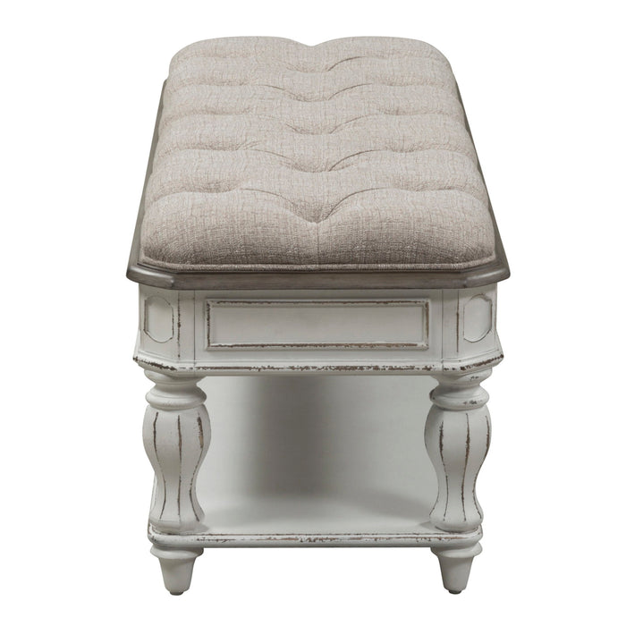 Magnolia Manor - Bed Bench - Antique White – Bed Benches by Liberty Furniture at Furniture Wholesale Plus , Nashville furniture store