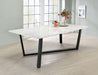 Mayer - Rectangular Faux Marble Dining Table - White – Dining Tables by CoasterEssence at Furniture Wholesale Plus , Nashville furniture store
