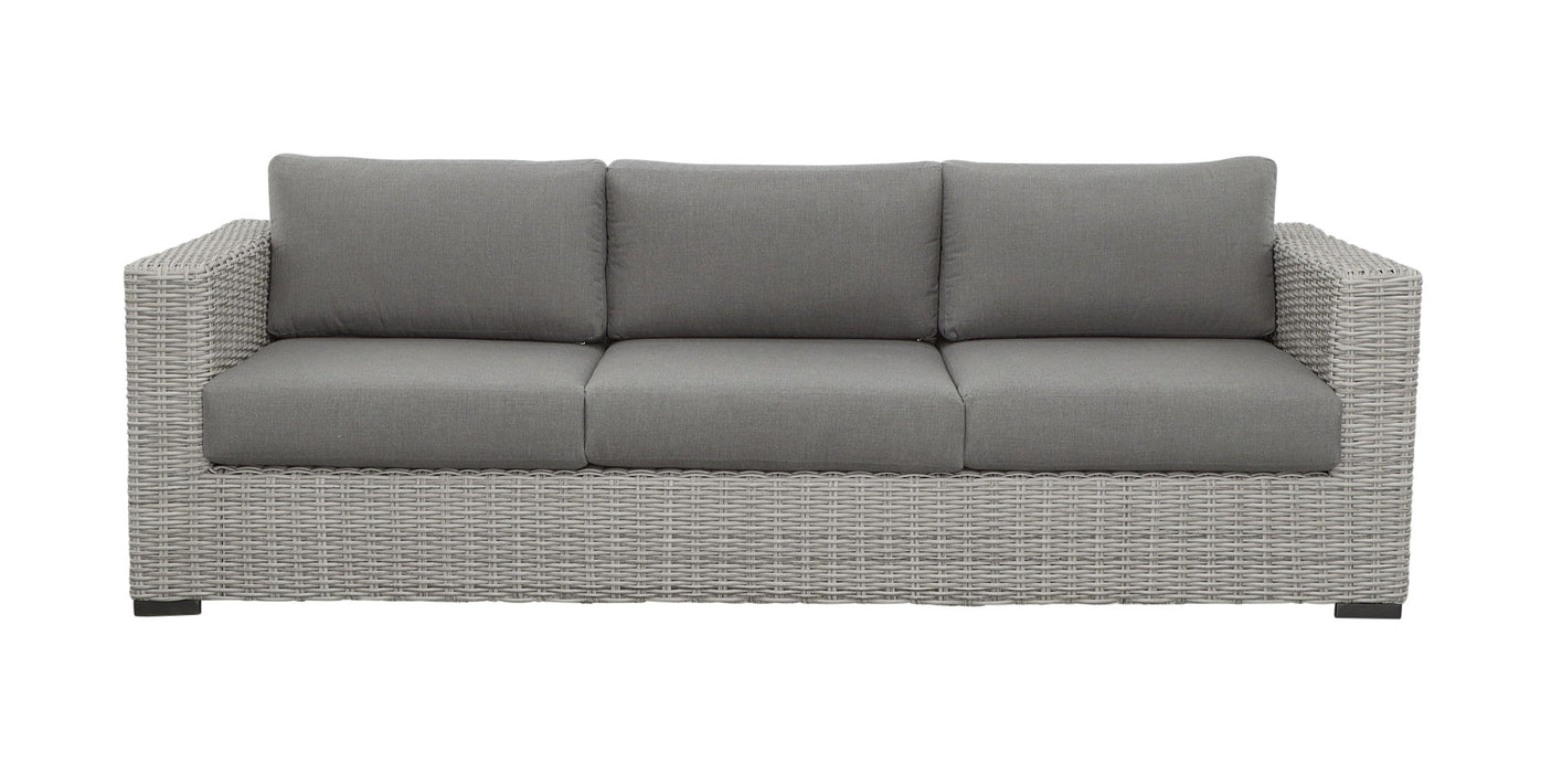 Blakley - Outdoor Sofa With Half Round Wicker - Gray - Premium Sofas from Steve Silver Furniture - Just $2329! Shop now at Furniture Wholesale Plus  We are the best furniture store in Nashville, Hendersonville, Goodlettsville, Madison, Antioch, Mount Juliet, Lebanon, Gallatin, Springfield, Murfreesboro, Franklin, Brentwood