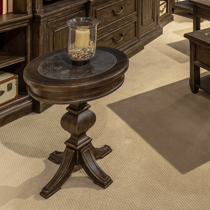 Paradise Valley - Round Chairside Table - Saddle Brown – Chair Side Tables by Liberty Furniture at Furniture Wholesale Plus , Nashville furniture store