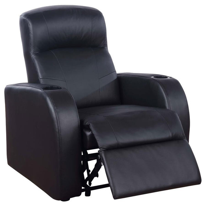 Cyrus - Upholstered Track Arm Recliner - Black - Premium Reclining Chairs from CoasterEssence - Just $759! Shop now at Furniture Wholesale Plus  We are the best furniture store in Nashville, Hendersonville, Goodlettsville, Madison, Antioch, Mount Juliet, Lebanon, Gallatin, Springfield, Murfreesboro, Franklin, Brentwood