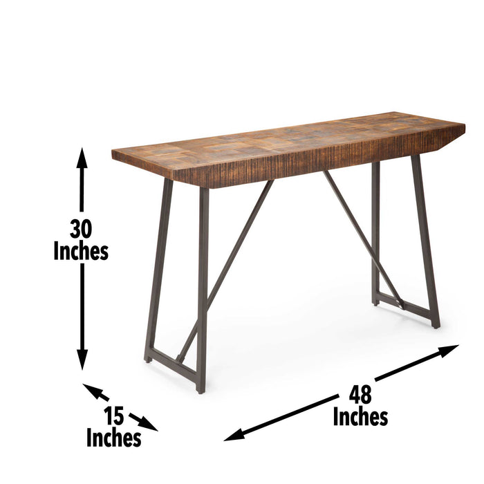 Walden - Parquet Sofa Table - Brown – Sofa Tables by Steve Silver Furniture at Furniture Wholesale Plus , Nashville furniture store