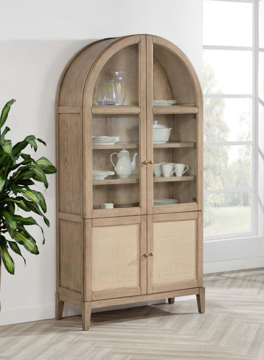 Kailani - 4-Door Cane Dining Vitrine Display Cabinet - Beige Oak - Premium Display Cabinets from Coaster Fine Furniture - Just $1209! Shop now at Furniture Wholesale Plus  We are the best furniture store in Nashville, Hendersonville, Goodlettsville, Madison, Antioch, Mount Juliet, Lebanon, Gallatin, Springfield, Murfreesboro, Franklin, Brentwood