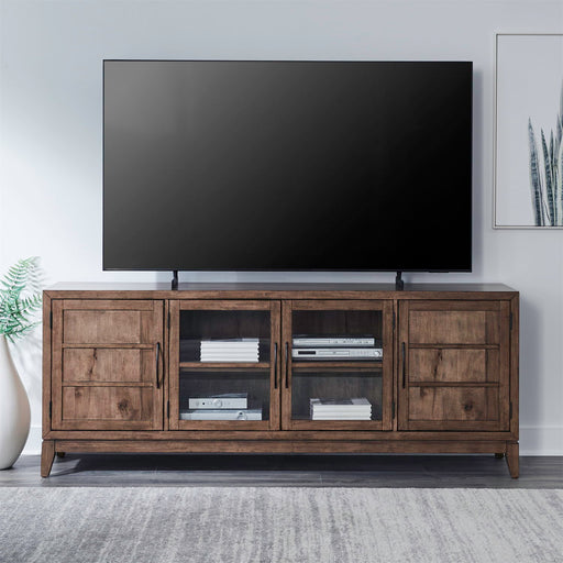 Shaker Lakes - 82" TV Console - Harvest Brown – TV Stands by Liberty Furniture at Furniture Wholesale Plus , Nashville furniture store