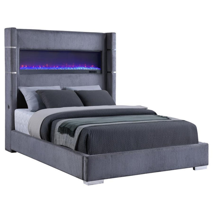 Tisdall - Upholstered Fireplace Bed – Upholstered Beds by Coaster Fine Furniture at Furniture Wholesale Plus , Nashville furniture store