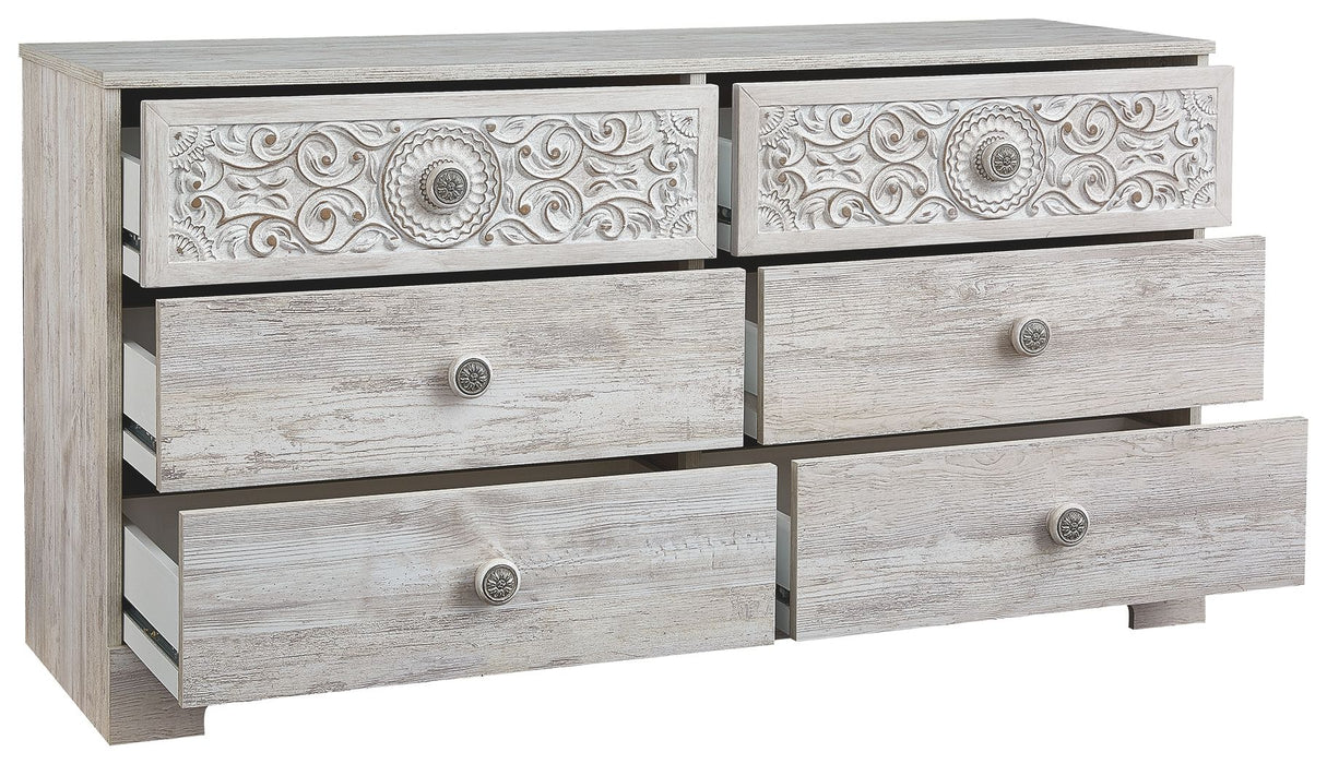 Paxberry - Six Drawer Dresser - Vinyl-Wrapped - Whitewash – Dressers by Signature Design by Ashley® at Furniture Wholesale Plus , Nashville furniture store