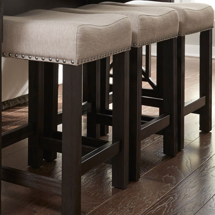 Heatherbrook - Upholstered Console Stool - Charcoal & Ash – Counter Height (24"-27") by Liberty Furniture at Furniture Wholesale Plus , Nashville furniture store