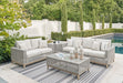 Seton Creek - 4 Pc. - Lounge Set - Gray – 4 Piece Outdoor Sets by Signature Design by Ashley® at Furniture Wholesale Plus , Nashville furniture store