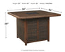 Paradise Trail - Medium Brown - Square Bar Table w/Fire Pit - Premium Fire Pits from Signature Design by Ashley® - Just $1418! Shop now at Furniture Wholesale Plus  We are the best furniture store in Nashville, Hendersonville, Goodlettsville, Madison, Antioch, Mount Juliet, Lebanon, Gallatin, Springfield, Murfreesboro, Franklin, Brentwood