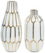 Mohsen - Vase Set (Set of 2) - Gold Finish / White – Vases & Jars by Signature Design by Ashley® at Furniture Wholesale Plus , Nashville furniture store