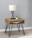 Fanning - Engineered Wood Side End Table - Golden Oak – End Tables by CoasterEssence at Furniture Wholesale Plus , Nashville furniture store